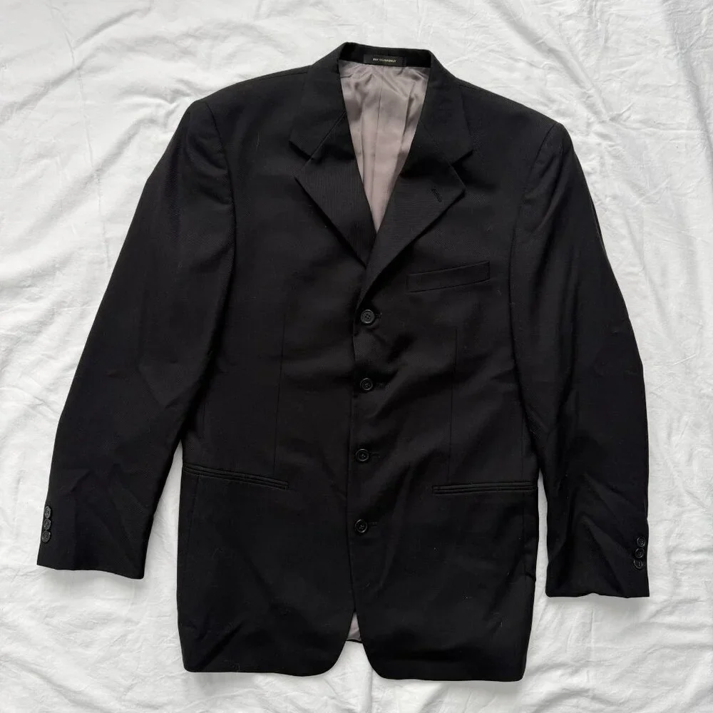 GIVENCHY Wool Jacket Black 40R Rare Vintage 80s